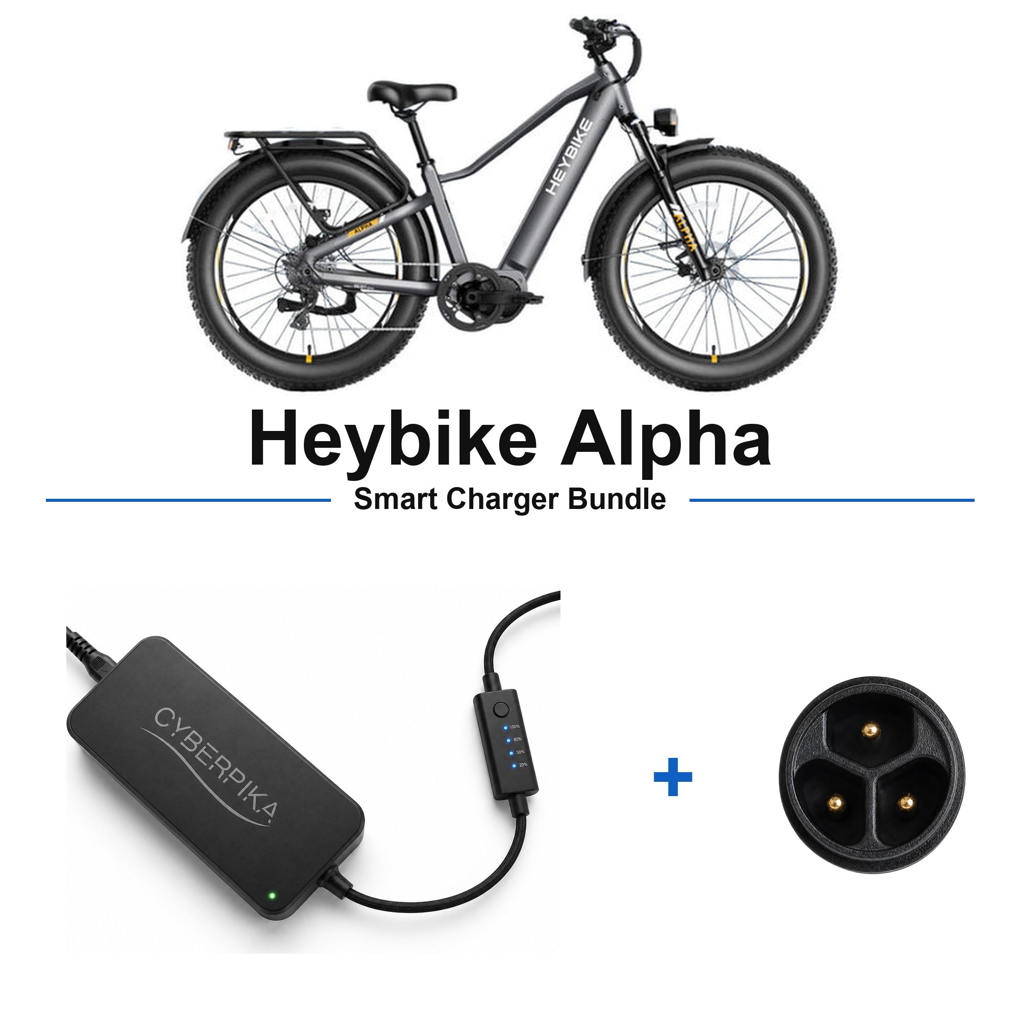 Heybike Alpha CyberPika smart charger bundle