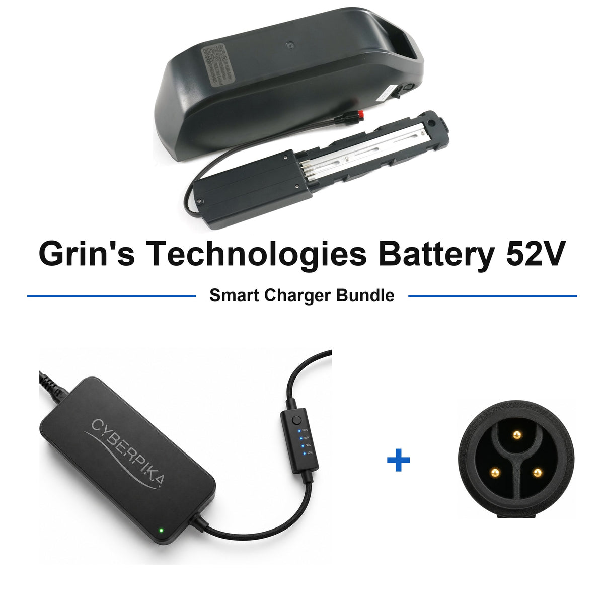 Grin's Technologies Battery 52V CyberPika smart charger bundle