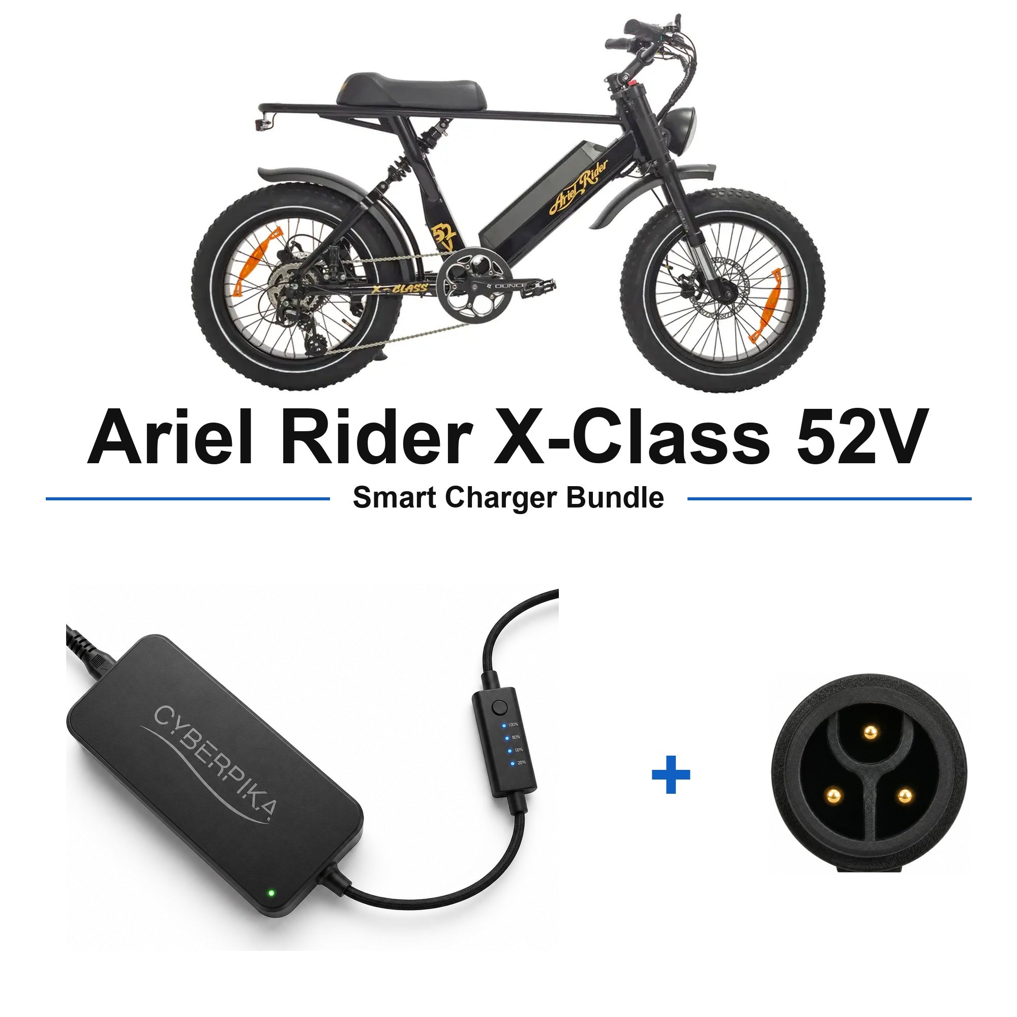 Ariel Rider X-Class 52V CyberPika smart charger bundle