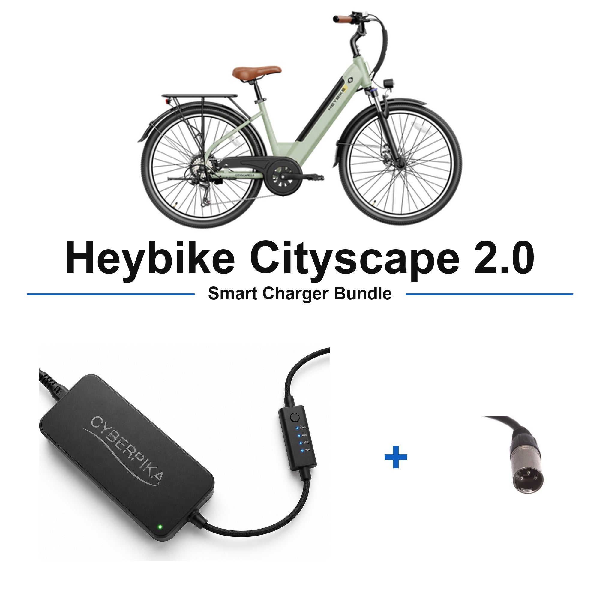 Heybike Cityscape 2.0 CyberPika smart charger bundle