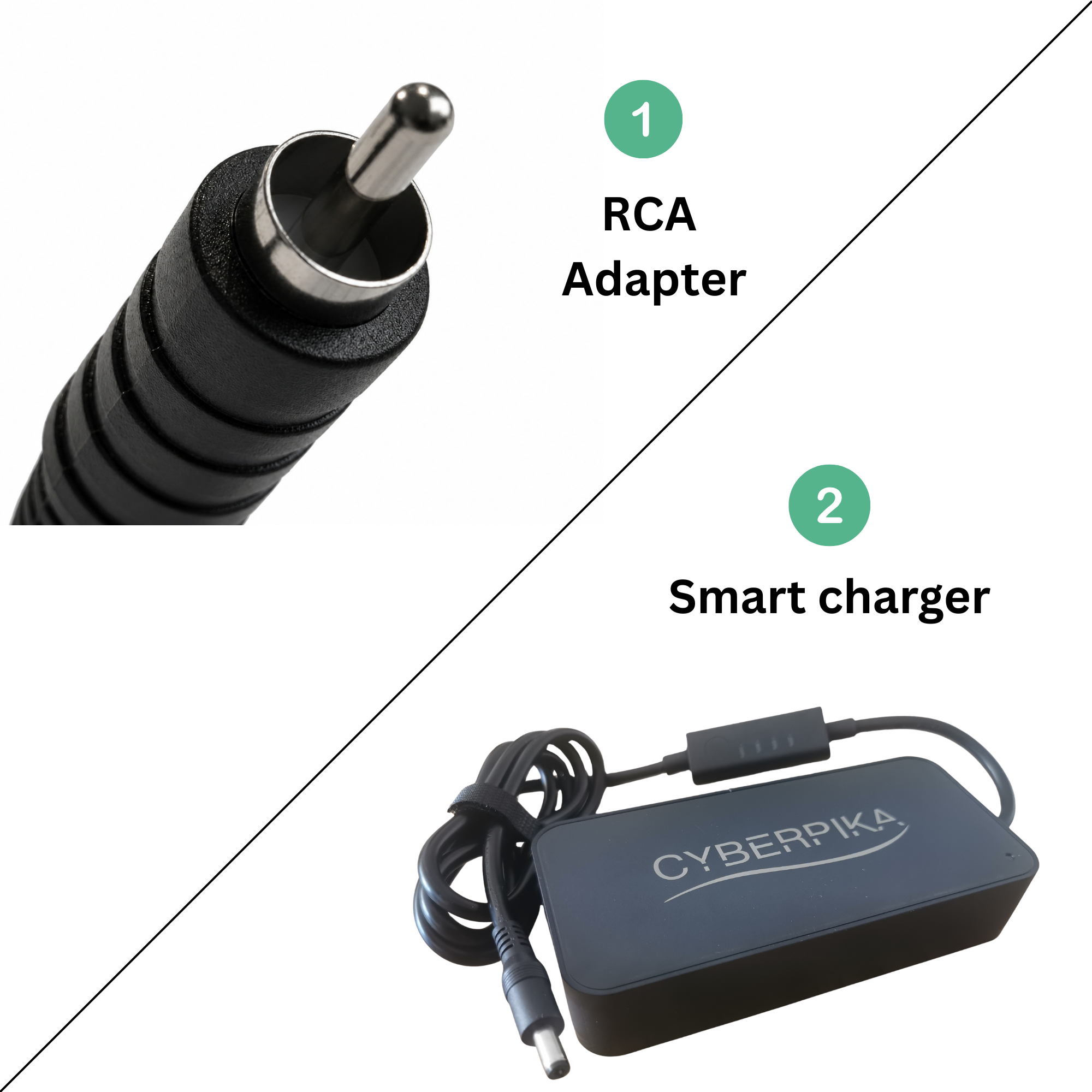 Cyberpika Smart eBike Charger Bundle with RCA Adapter