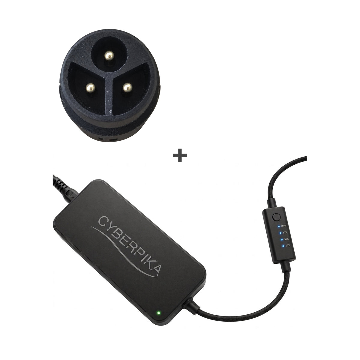 CyberPika Smart eBike Charger Bundle with BS 3-PIN Adapter