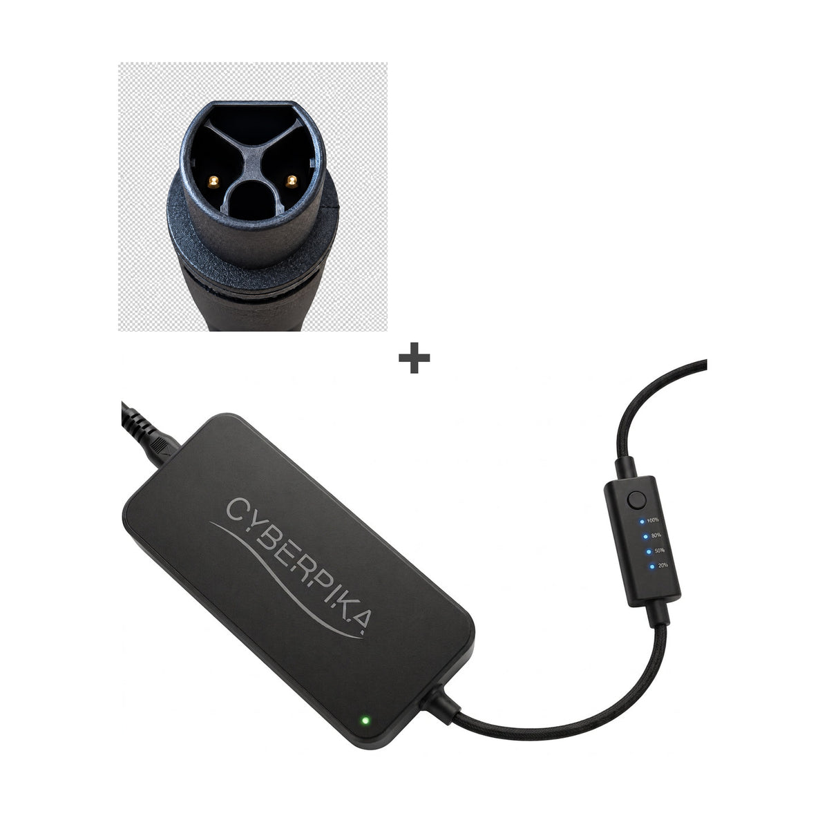 CyberPika Smart eBike Charger Bundle with CM 4-PIN Adapter