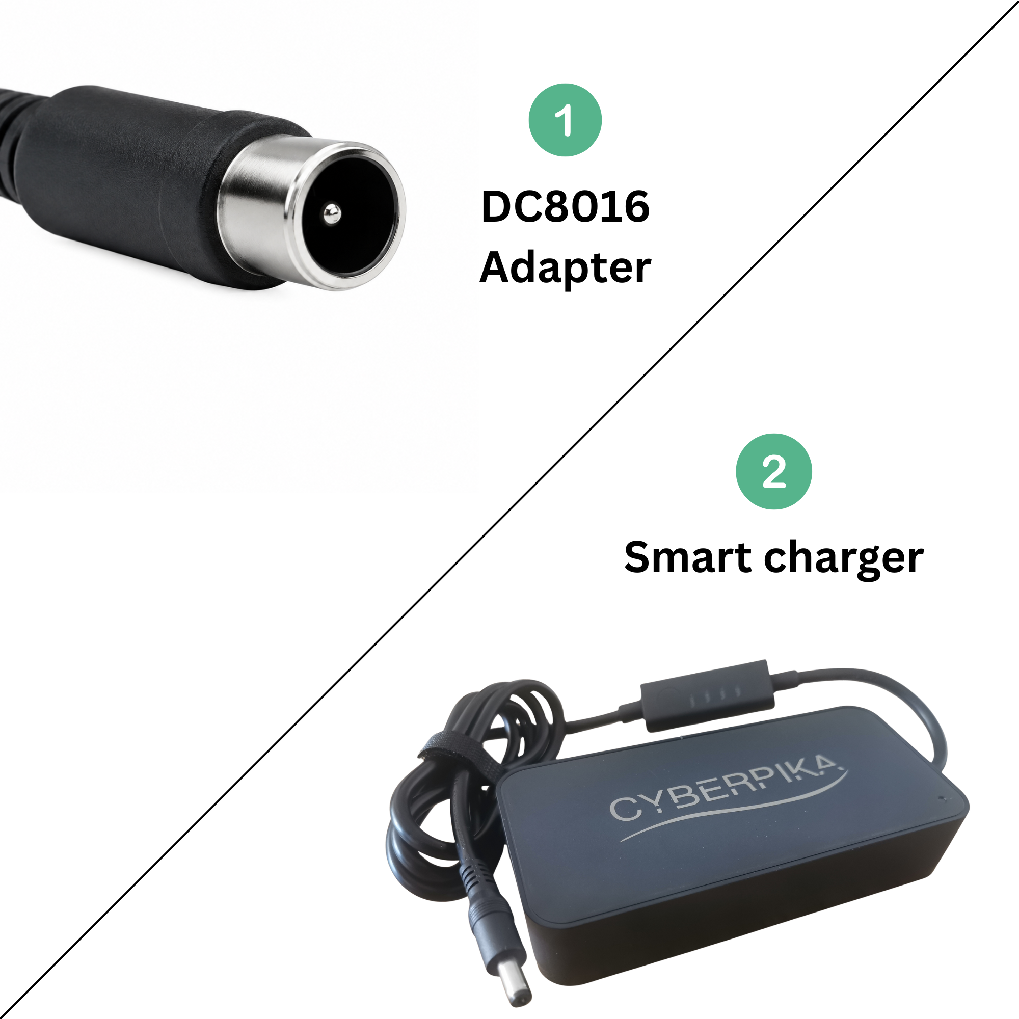 Cyberpika Smart eBike Charger Bundle with DC8016 Adapter