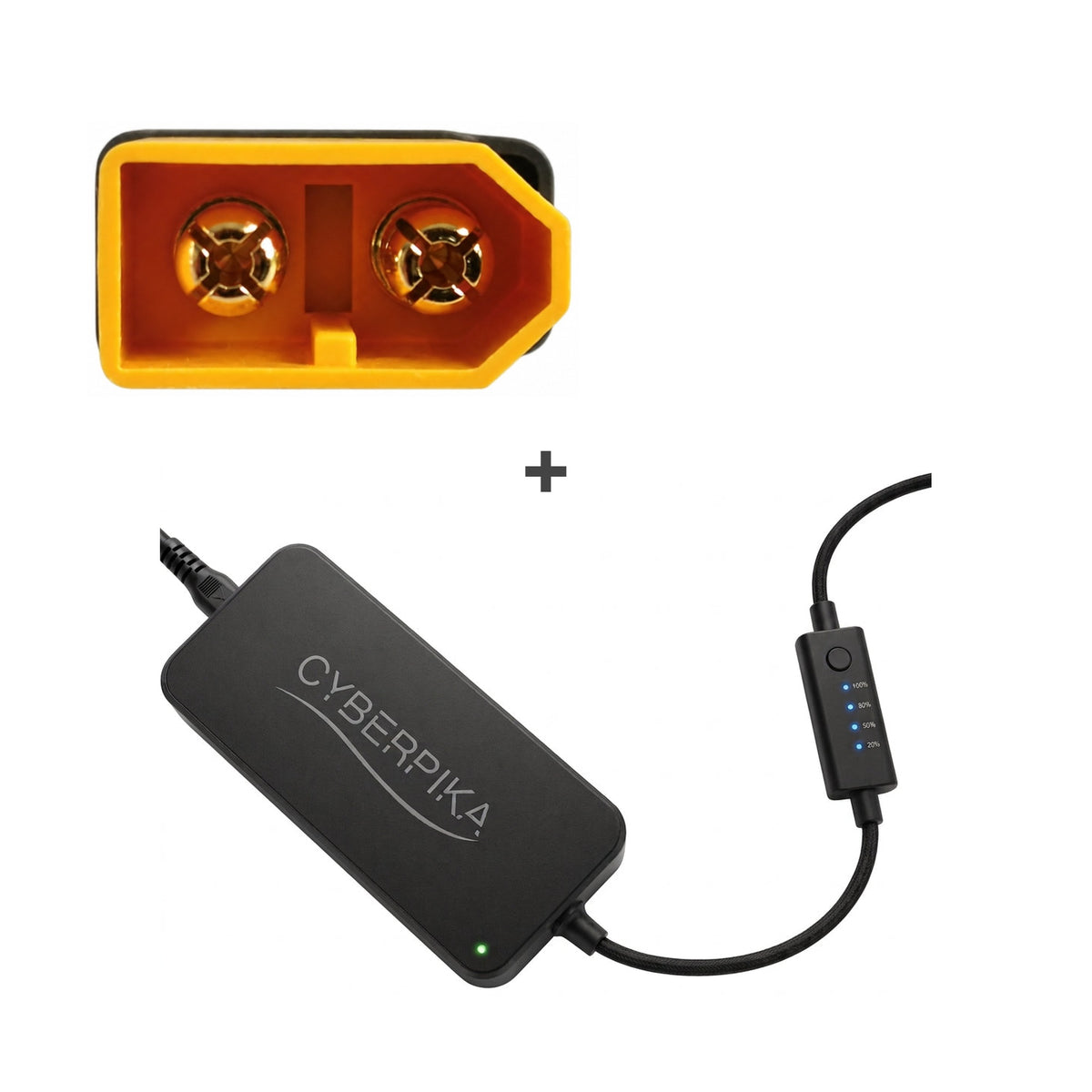 CyberPika Smart eBike Charger Bundle with XT60 Adapter