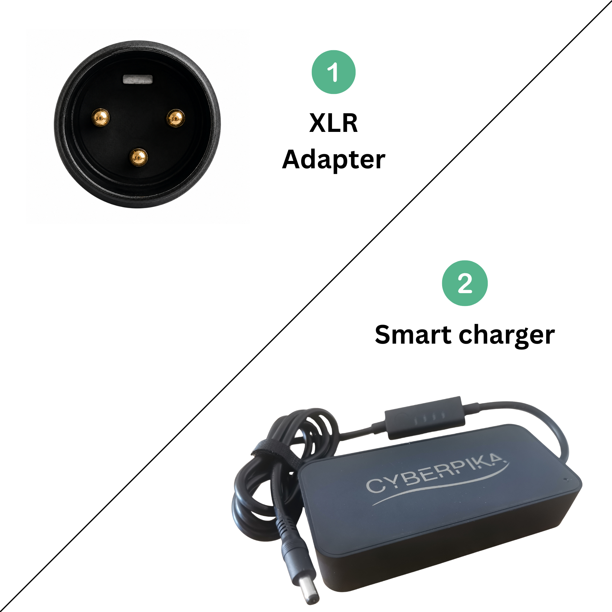 Cyberpika Smart eBike Charger Bundle with XLR Adapter