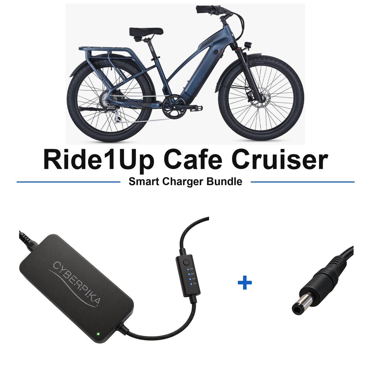Ride1Up Cafe Cruiser CyberPika smart charger bundle