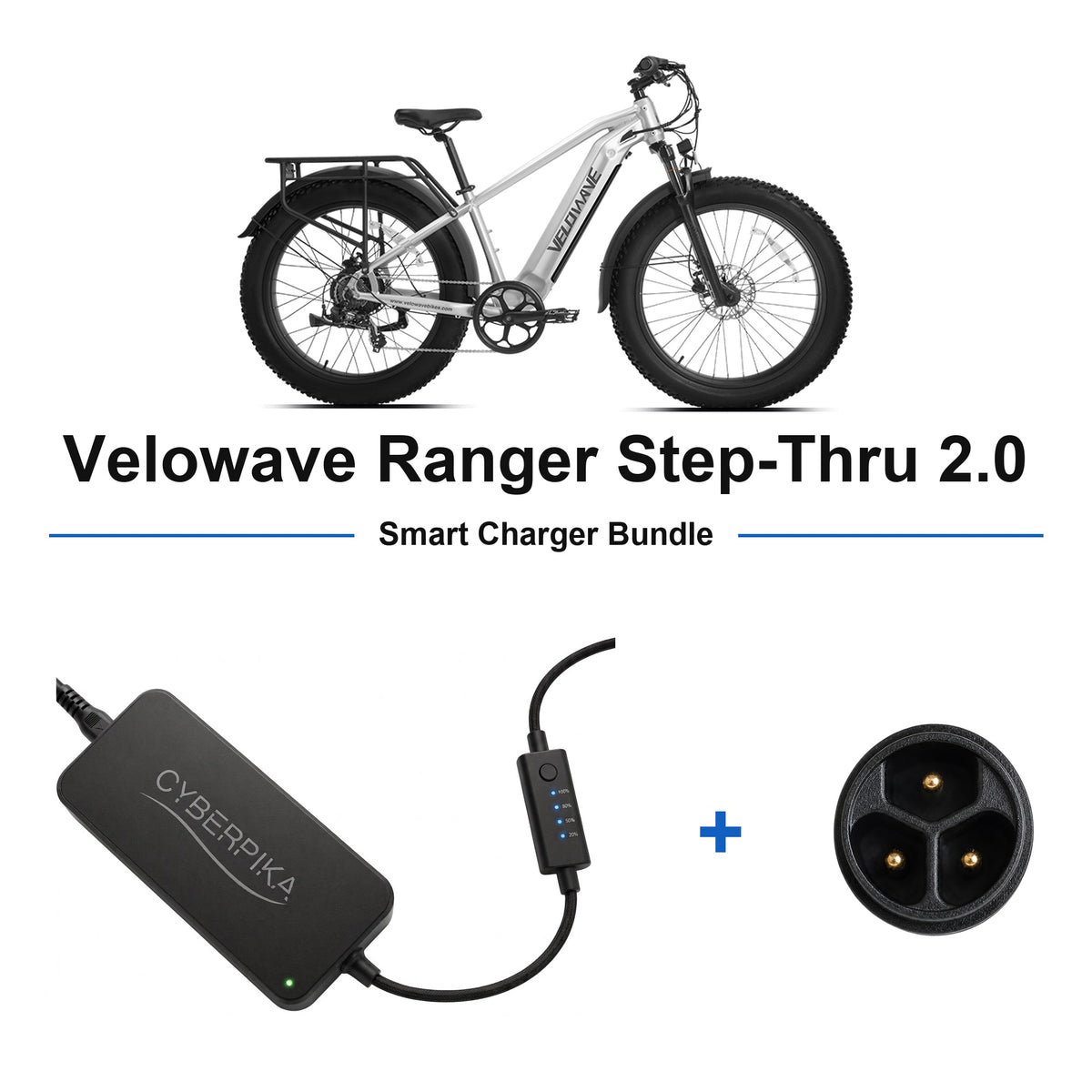 Velowave Ranger Step-Thru 2.0 CyberPika smart charger bundle