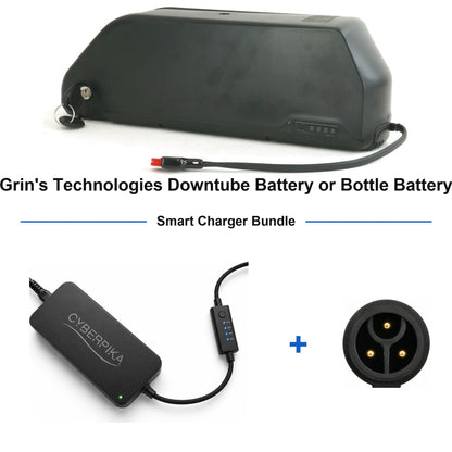 Grin's Technologies Downtube Battery or Bottle Battery CyberPika smart charger bundle