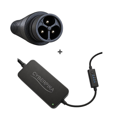 CyberPika Smart eBike Charger Bundle with Higo 3-PIN Adapter