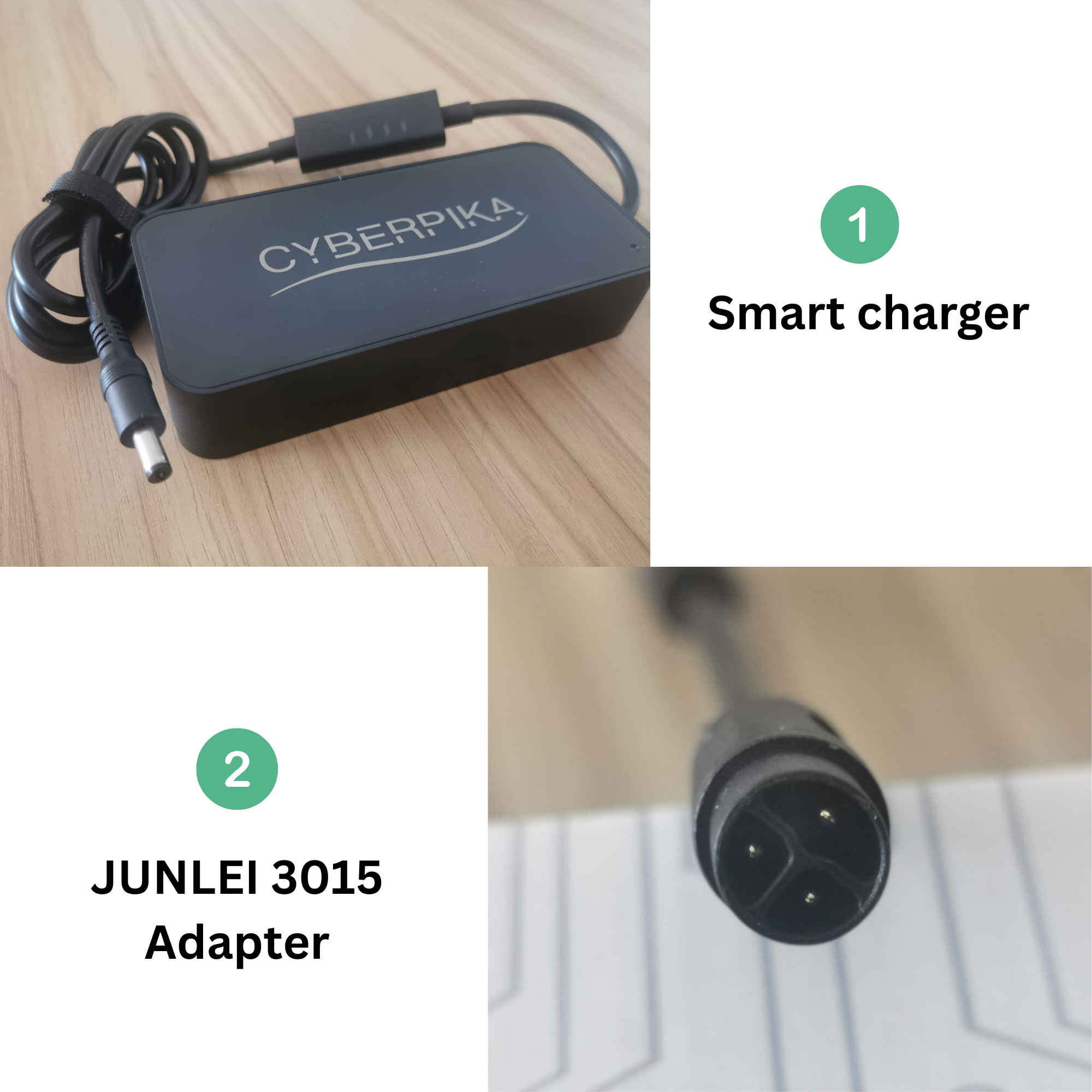 Smart charger with JUNLEI 3015 adapter