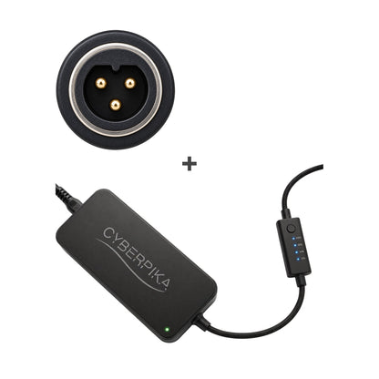 CyberPika Smart eBike Charger Bundle with Reention mini-XLR 3 pin Adapter