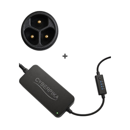 CyberPika Smart eBike Charger Bundle with Standard 3-Pin Adapter